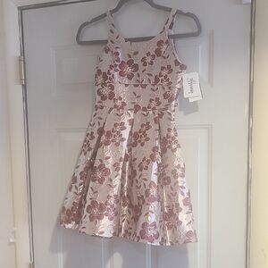Bonnie Jean Pink and Cream Floral Dress